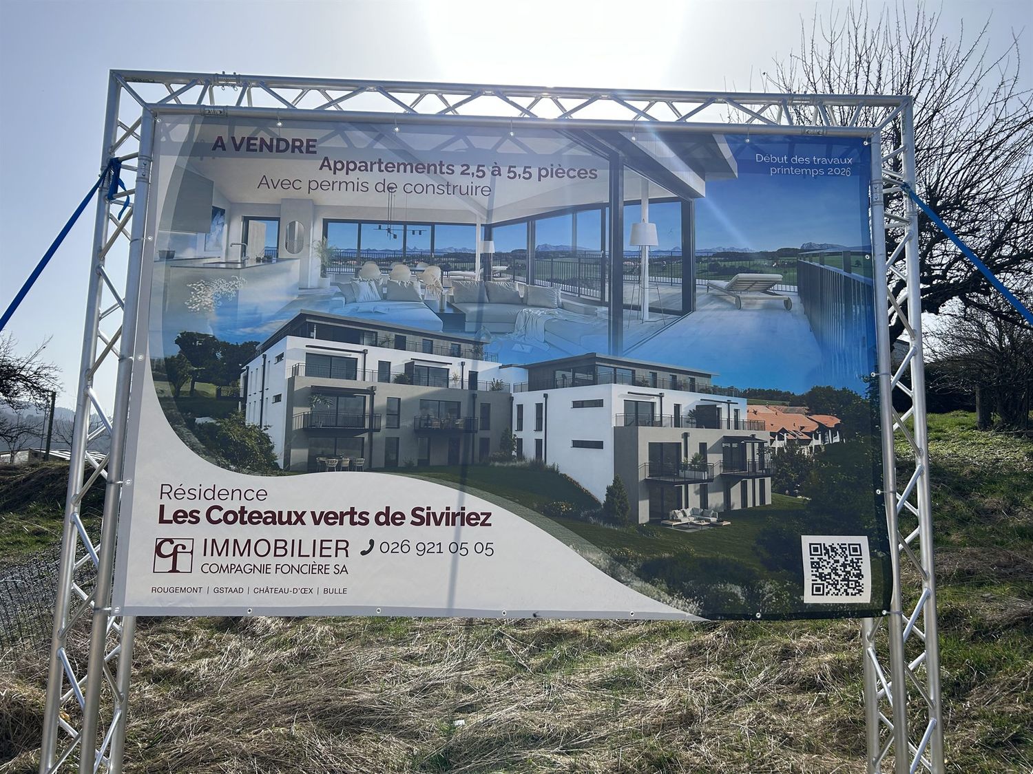 Panneau grand format de la Résidence Les Coteaux Verts, Siviriez (Fribourg)