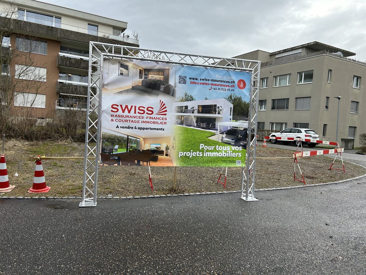 Panneau grand format pour une promotion immobilière en Suisse romande