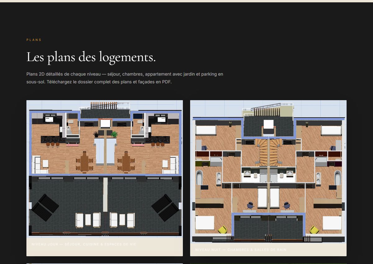 Plans des logements consultables sur le site Vista Aurum Gruyère